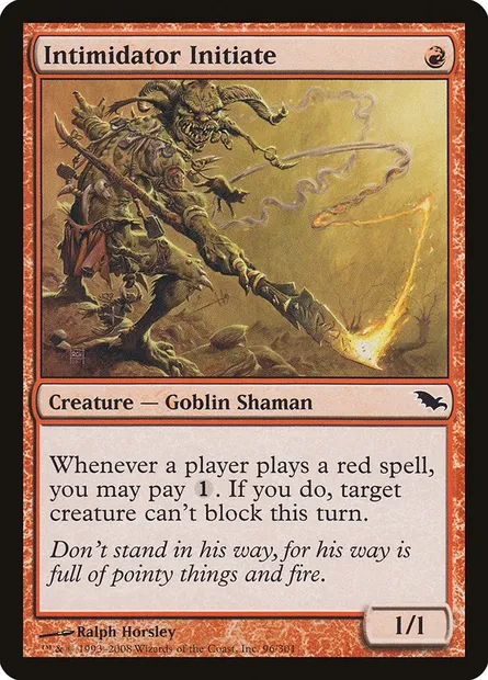 Intimidator Initiate, Magic card SHM 96 — Shadowmoor set