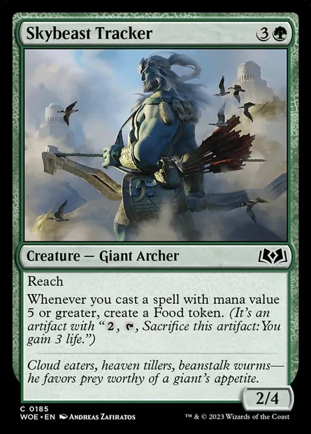 Skybeast Tracker, Magic card WOE 185 — Wilds of Eldraine set