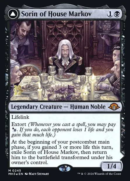 Sorin of House Markov // Sorin, Ravenous Neonate, Magic card PMH3 245s — Modern Horizons 3 Promos set