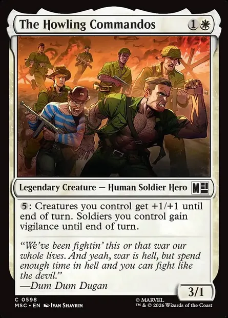 The Howling Commandos, Magic card MSC 598 — Marvel Super Heroes Commander set