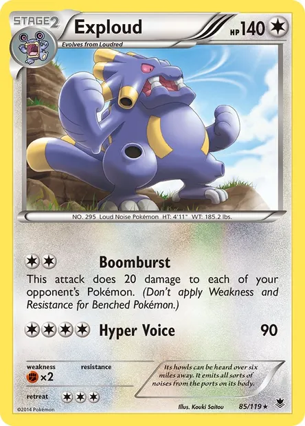 Exploud, Pokémon card PHF 85 — Phantom Forces set