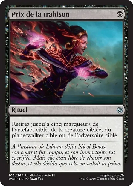 Prix de la trahison, carte Magic WAR 102 — extension La guerre des Planeswalkers