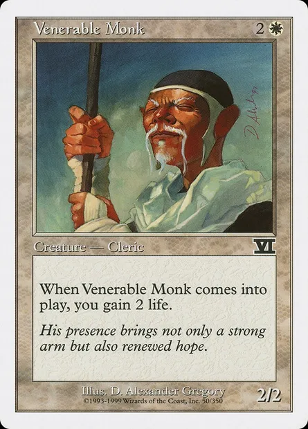Venerable Monk, Magic card 6ED 50 — Classic Sixth Edition set