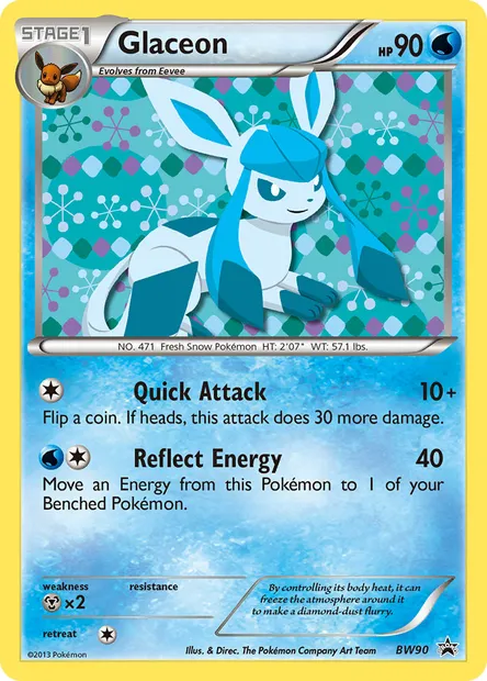 Glaceon, Pokémon card BW 90 — BW Black Star Promos set