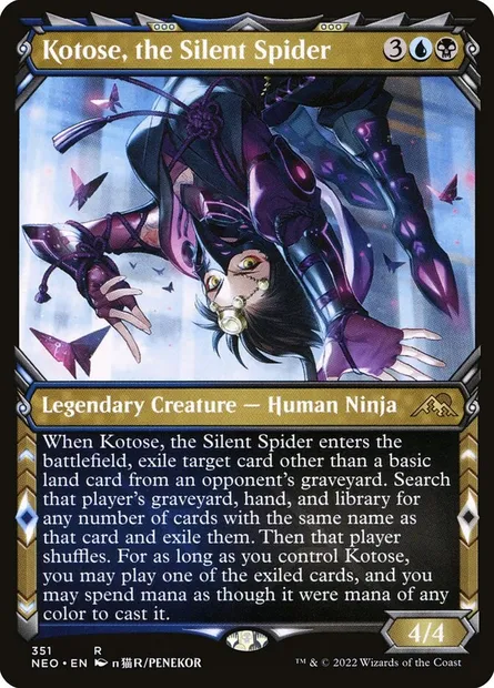 Kotose, the Silent Spider, Magic card NEO 351 — Kamigawa: Neon Dynasty set