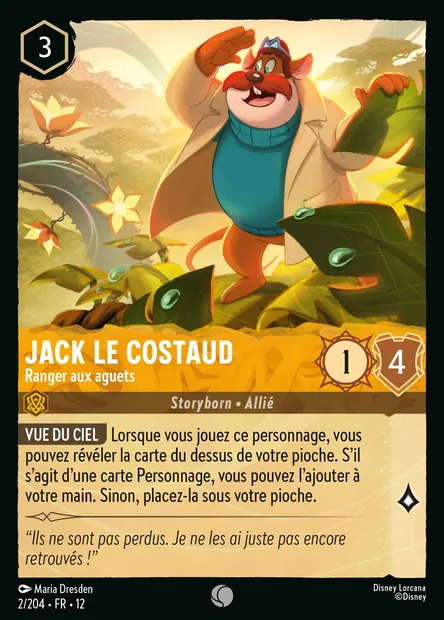 Jack le Costaud - Ranger aux aguets, carte Disney Lorcana CH12-002 — extension Contrées Inconnues