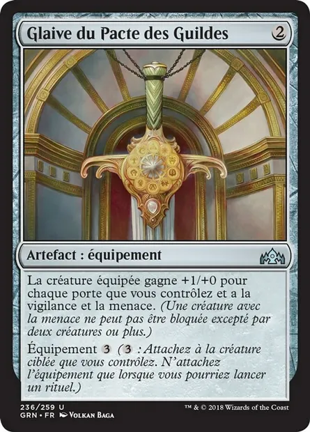 Glaive du Pacte des Guildes, carte Magic GRN 236 — extension Les Guildes de Ravnica