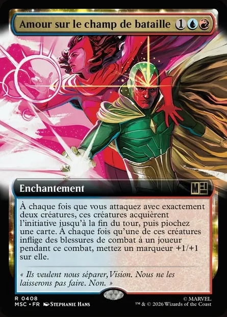 Amour sur le champ de bataille, carte Magic MSC 408 — extension Marvel Super Heroes Commander
