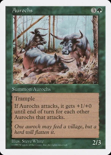 Aurochs, Magic card 5ED 279 — Fifth Edition set