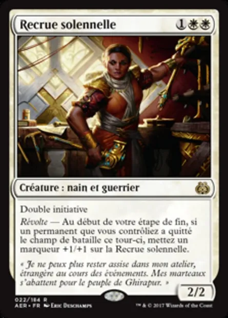 Recrue solennelle, carte Magic AER 22 — extension La révolte éthérique