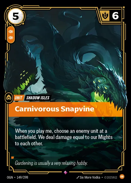Carnivorous Snapvine, carte Riftbound OGN 149 — extension Origins