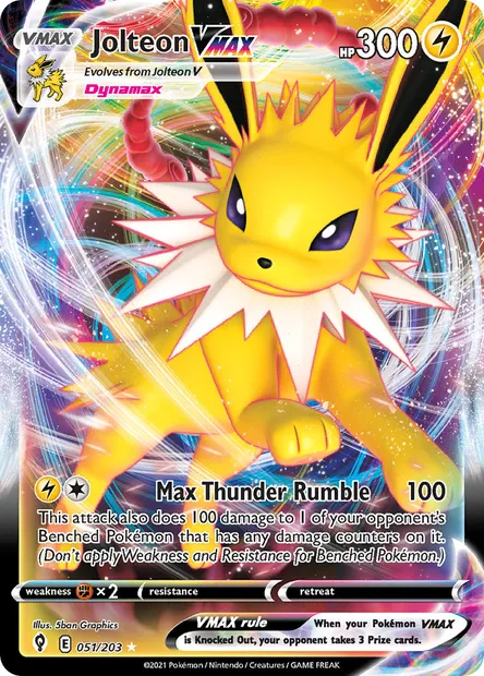 Jolteon VMAX, Pokémon card EVS 51 — Evolving Skies set
