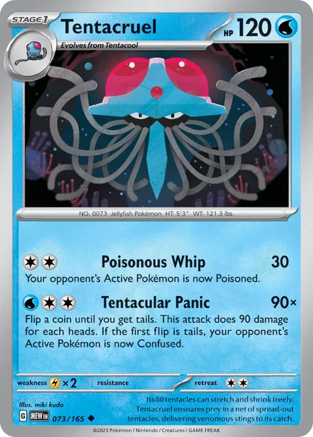 Tentacruel, Pokémon card MEW 073 — 151 set