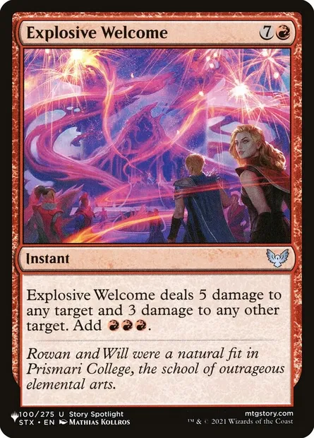 Explosive Welcome, Magic card PLST STX-100 — The List set