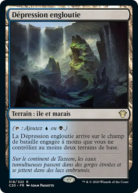 Dépression engloutie, carte Magic C20 318 — extension Commander 2020