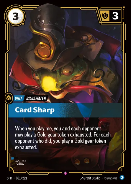 Card Sharp, Riftbound card SFD 081 — Spiritforged set