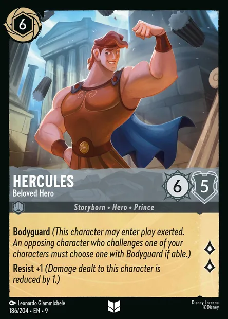 Hercules - Beloved Hero, Disney Lorcana card CH9-186 — Fabled set