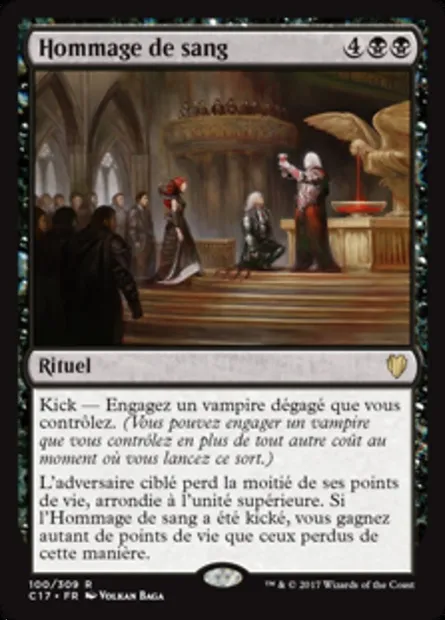 Hommage de sang, carte Magic C17 100 — extension Commander 2017