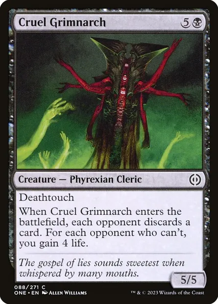 Cruel Grimnarch, Magic card ONE 88 — Phyrexia: All Will Be One set