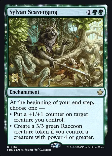 Sylvan Scavenging, Magic card PFDN 113s — Foundations Promos set