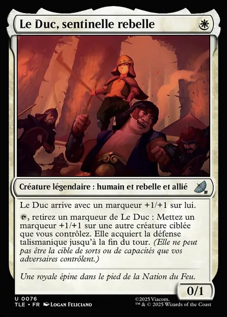 Le Duc, sentinelle rebelle, carte Magic TLE 76 — extension Avatar: The Last Airbender Eternal