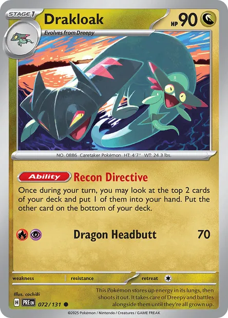 Drakloak, Pokémon card PRE 072 — Prismatic Evolutions set