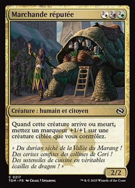Marchande réputée, carte Magic TDM 217 — extension Tarkir: Dragonstorm
