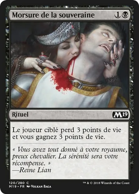 Morsure de la souveraine, carte Magic M19 120 — extension Core Set 2019