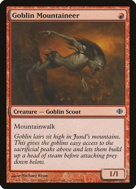 Goblin Mountaineer, Magic card ALA 102 — Shards of Alara set