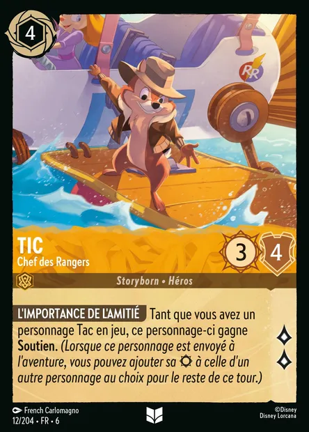Tic - Chef des Rangers, carte Disney Lorcana CH6-012 — extension La Mer Azurite