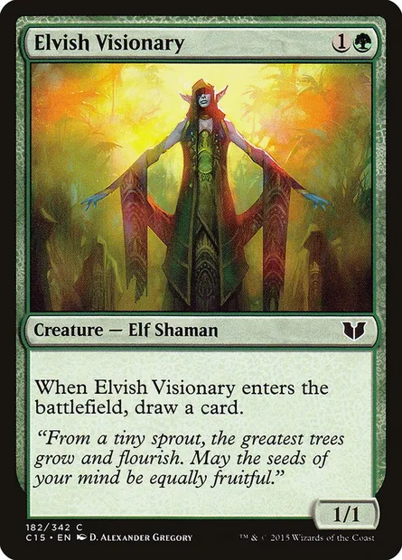 Elvish Visionary, Magic card C15 182 — Commander 2015 set