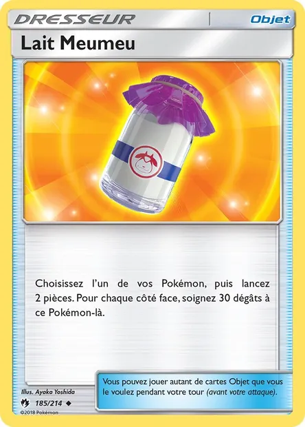 Lait Meumeu, carte Pokémon LOT 185 — extension Tonnerre Perdu