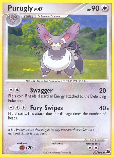 Purugly, Pokémon card GE 50 — Great Encounters set
