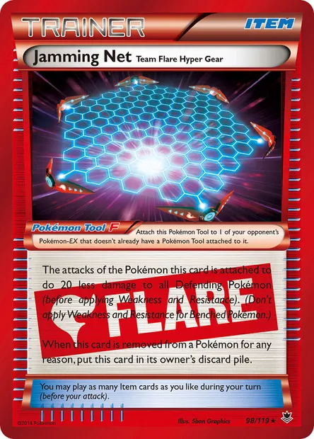 Jamming Net Team Flare Hyper Gear, Pokémon card PHF 98 — Phantom Forces set