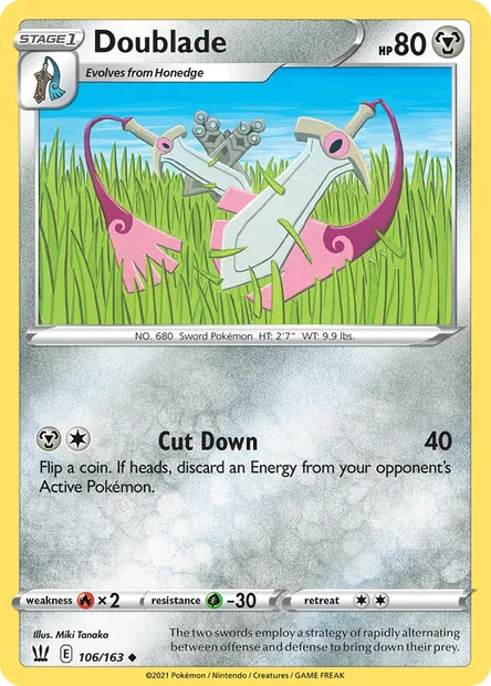 Doublade, Pokémon card BST 106 — Battle Styles set