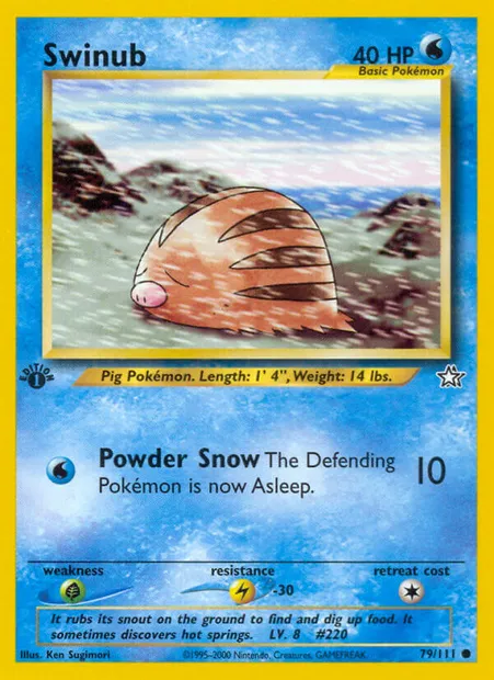 Swinub, Pokémon card NG 79 — Neo Genesis set