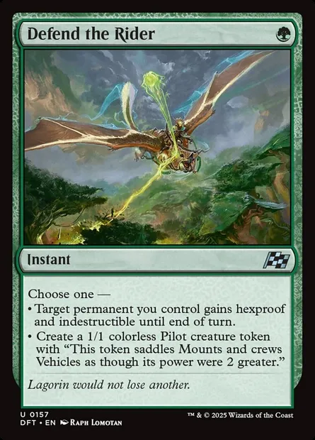 Defend the Rider, Magic card DFT 157 — Aetherdrift set