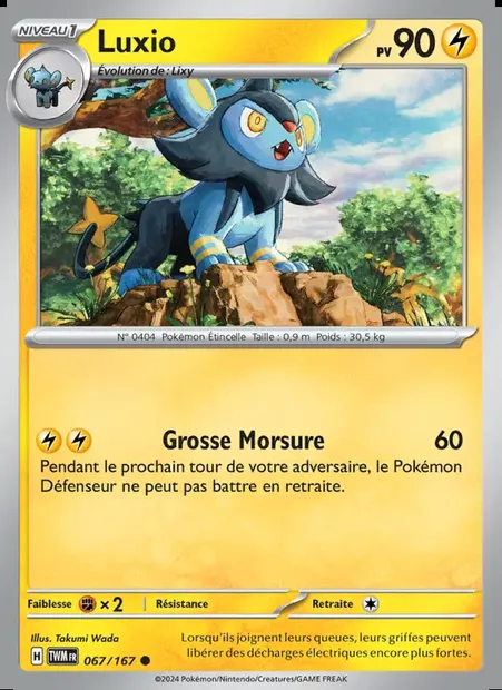 Luxio, carte Pokémon TWM 067 — extension Mascarade Crépusculaire
