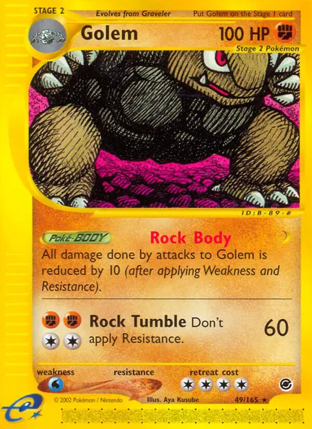 Golem, Pokémon card EX 49 — Expedition Base Set set