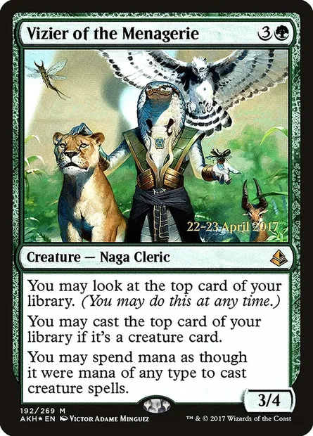 Vizier of the Menagerie, Magic card PAKH 192s — Amonkhet Promos set