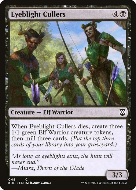 Eyeblight Cullers, Magic card KHC 48 — Kaldheim Commander set