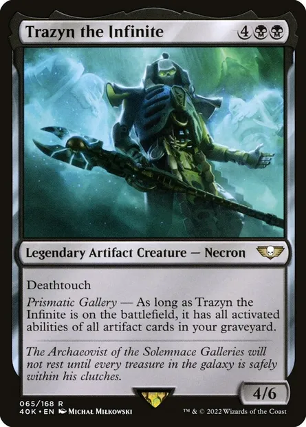 Trazyn the Infinite, Magic card 40K 65 — Warhammer 40,000 Commander set
