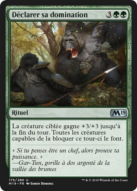 Déclarer sa domination, carte Magic M19 175 — extension Core Set 2019