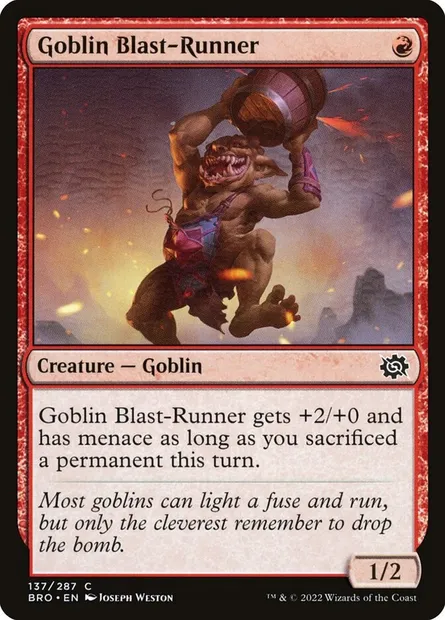 Goblin Blast-Runner, Magic card BRO 137 — The Brothers' War set