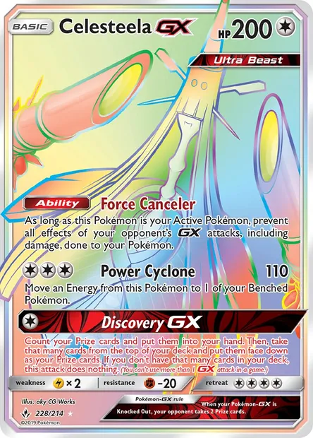 Celesteela GX, Pokémon card UNB 228 — Unbroken Bonds set