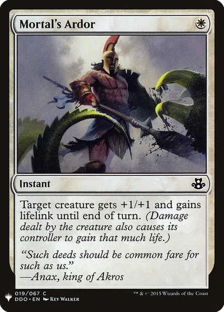 Ardeur des mortels, carte Magic PLST DDO-19 — extension The List