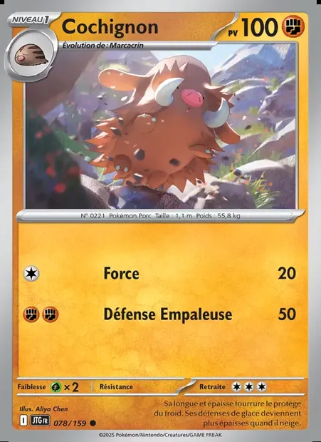 Cochignon, carte Pokémon JTG 078 — extension Aventures Ensemble