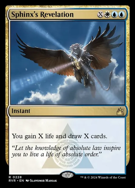 Sphinx's Revelation, Magic card RVR 228 — Ravnica Remastered set