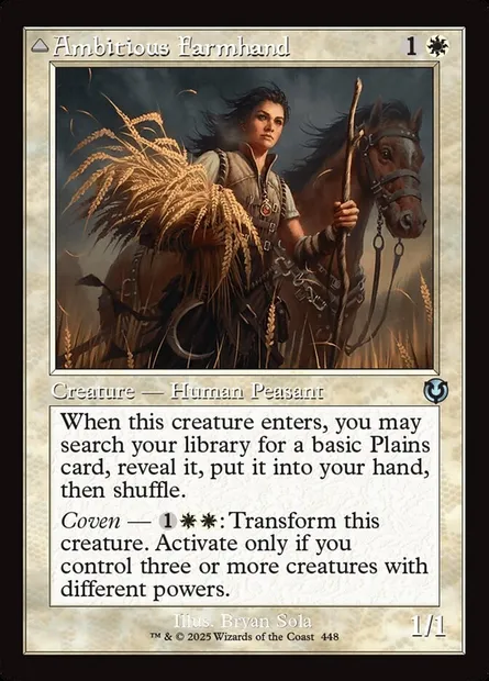 Ambitious Farmhand // Seasoned Cathar, Magic card INR 448 — Innistrad Remastered set