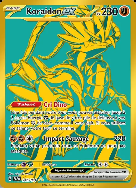 Koraidon-ex, carte Pokémon PAF 245 — extension Destinées de Paldea